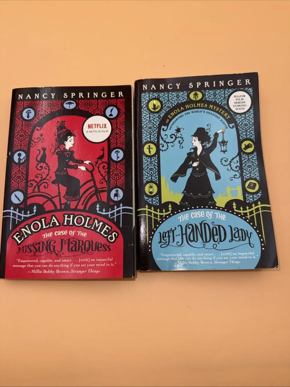 Enola Holmes; Nancy Springer Book Set; Missing Marquees and Left Handed Lady